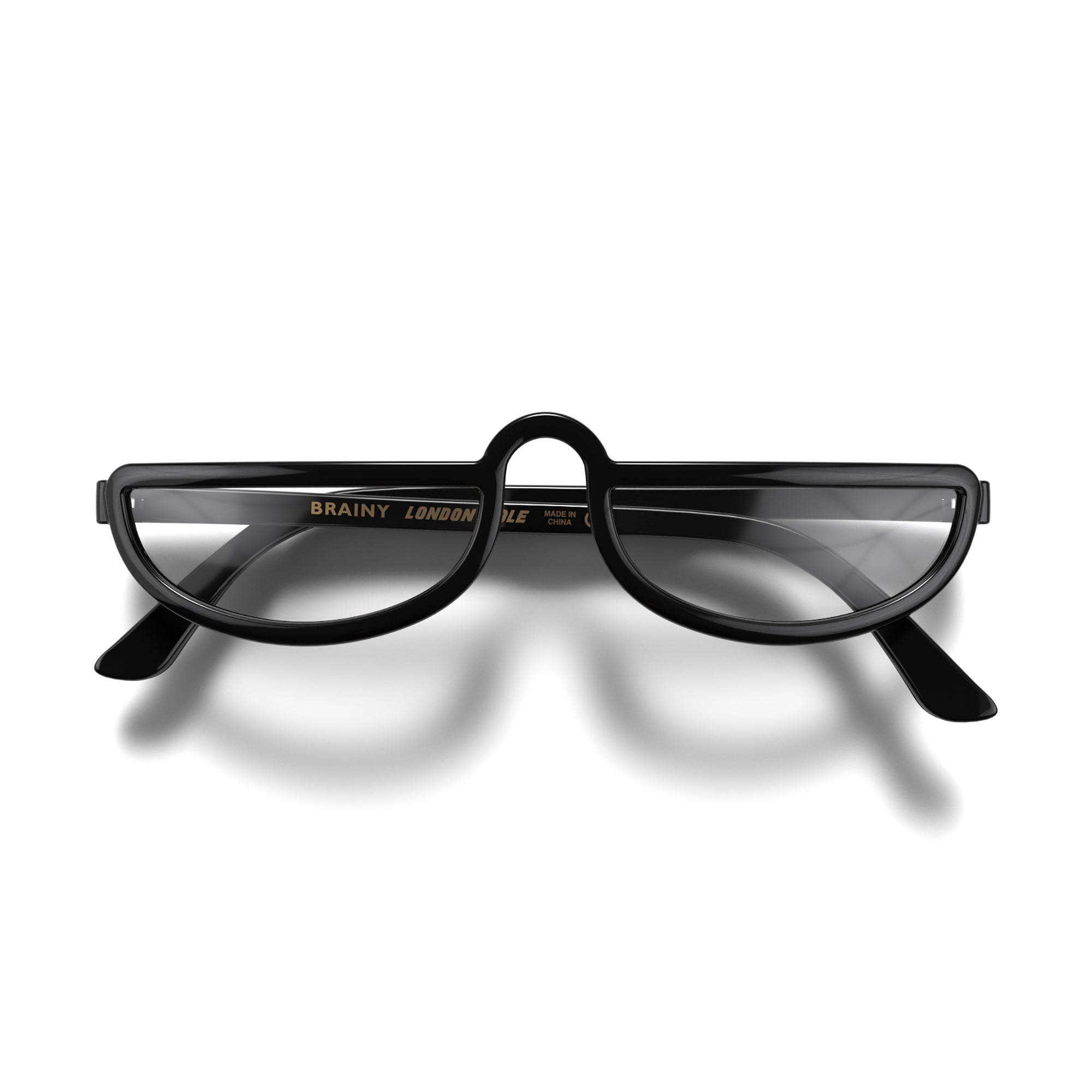 Brainy reading glasses in gloss black London Mole
