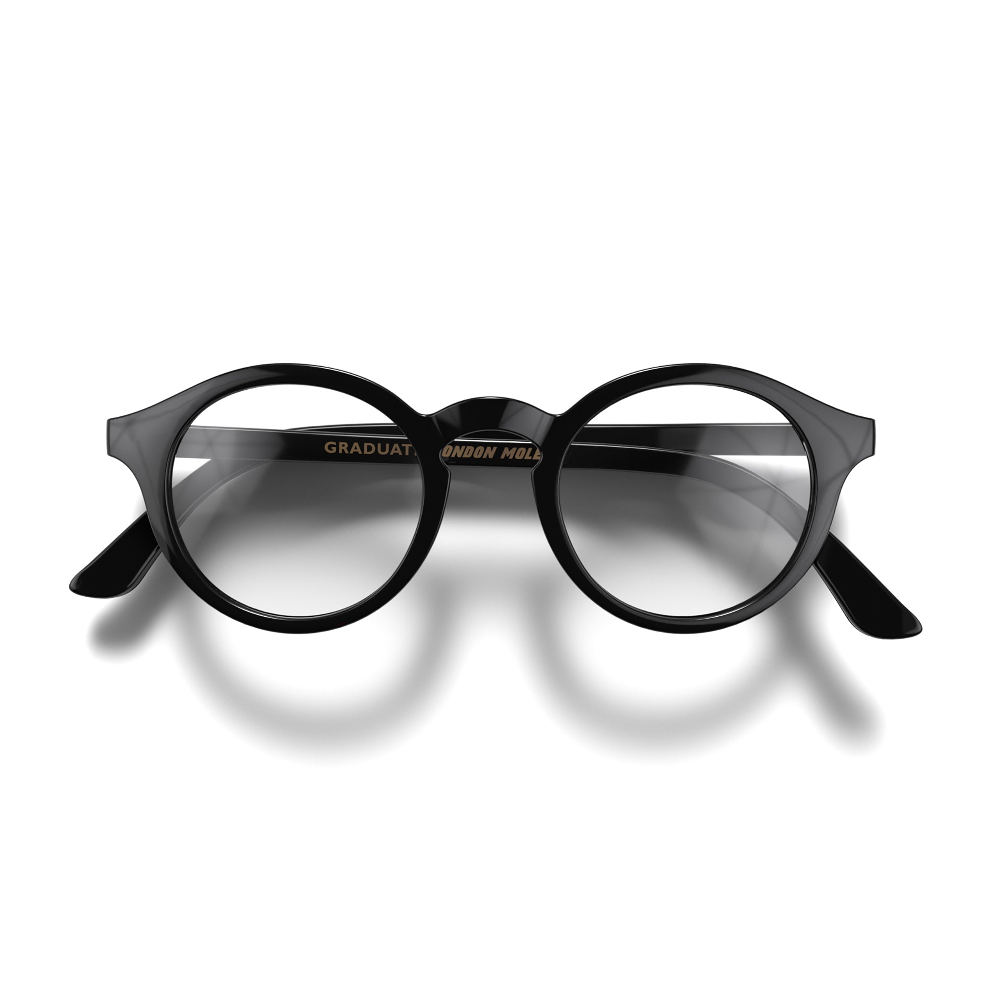 Graduate Reading Glasses in Gloss Black London Mole