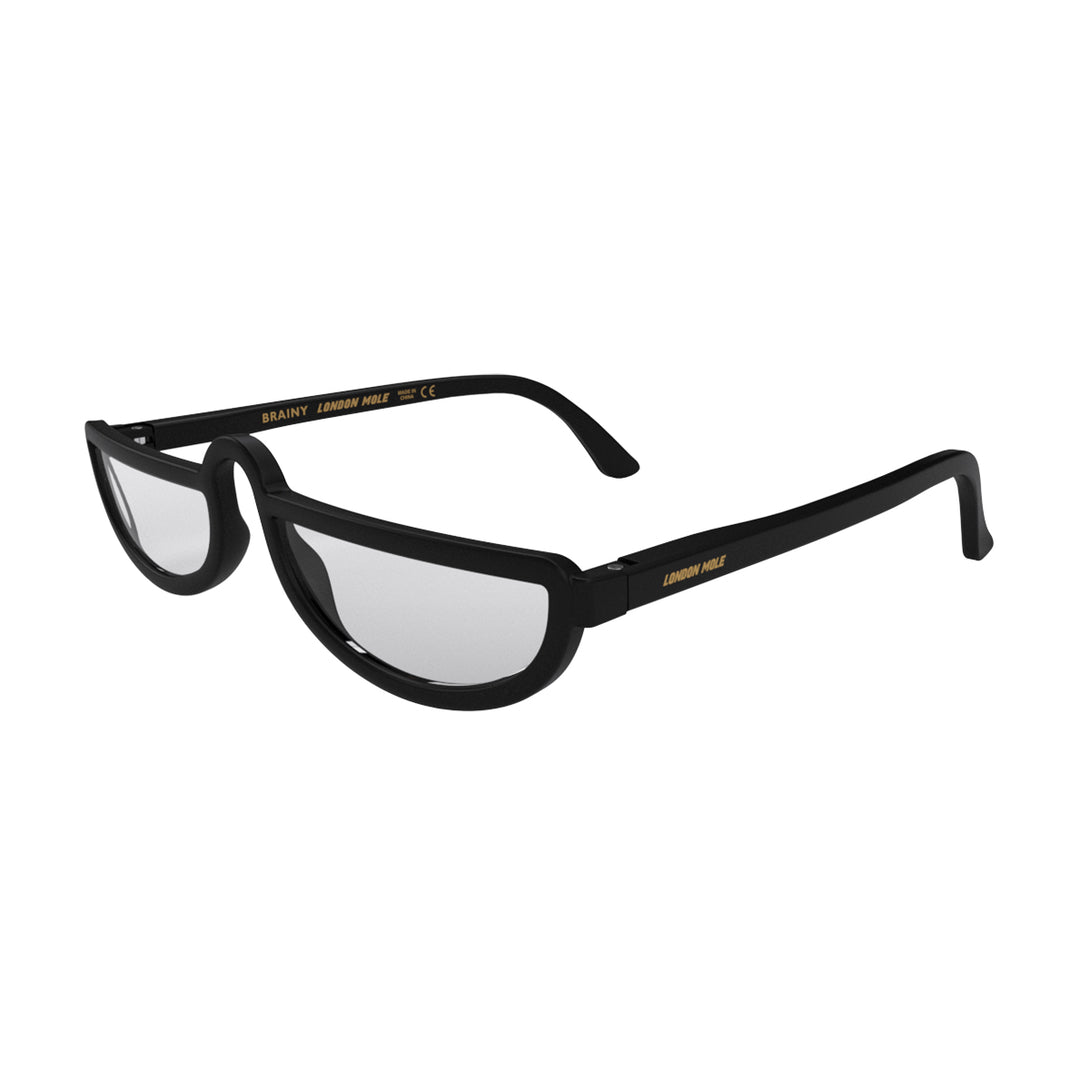 Brainy Reading Glasses In Matt Black London Mole brainy-reading-glasses-in-matt-black-london-mole