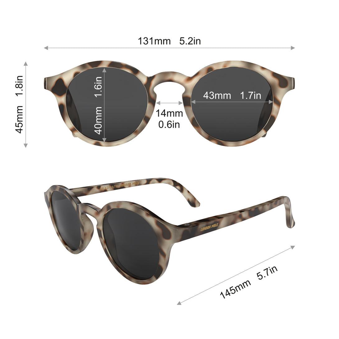 Graduate Sunglasses in Pale Tortoiseshell with Black Lenses – London Mole