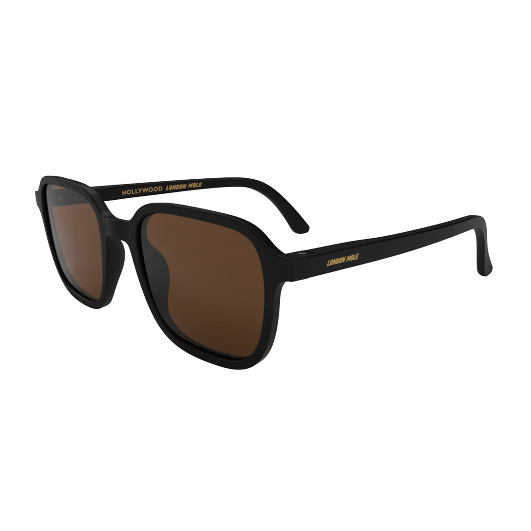 Open skew - Hollywood sunglasses in matt tortoiseshell featuring an oversized, iconic panto frame and brown UV400 lenses. The finishing touch to every outfit while protecting your eyes. 