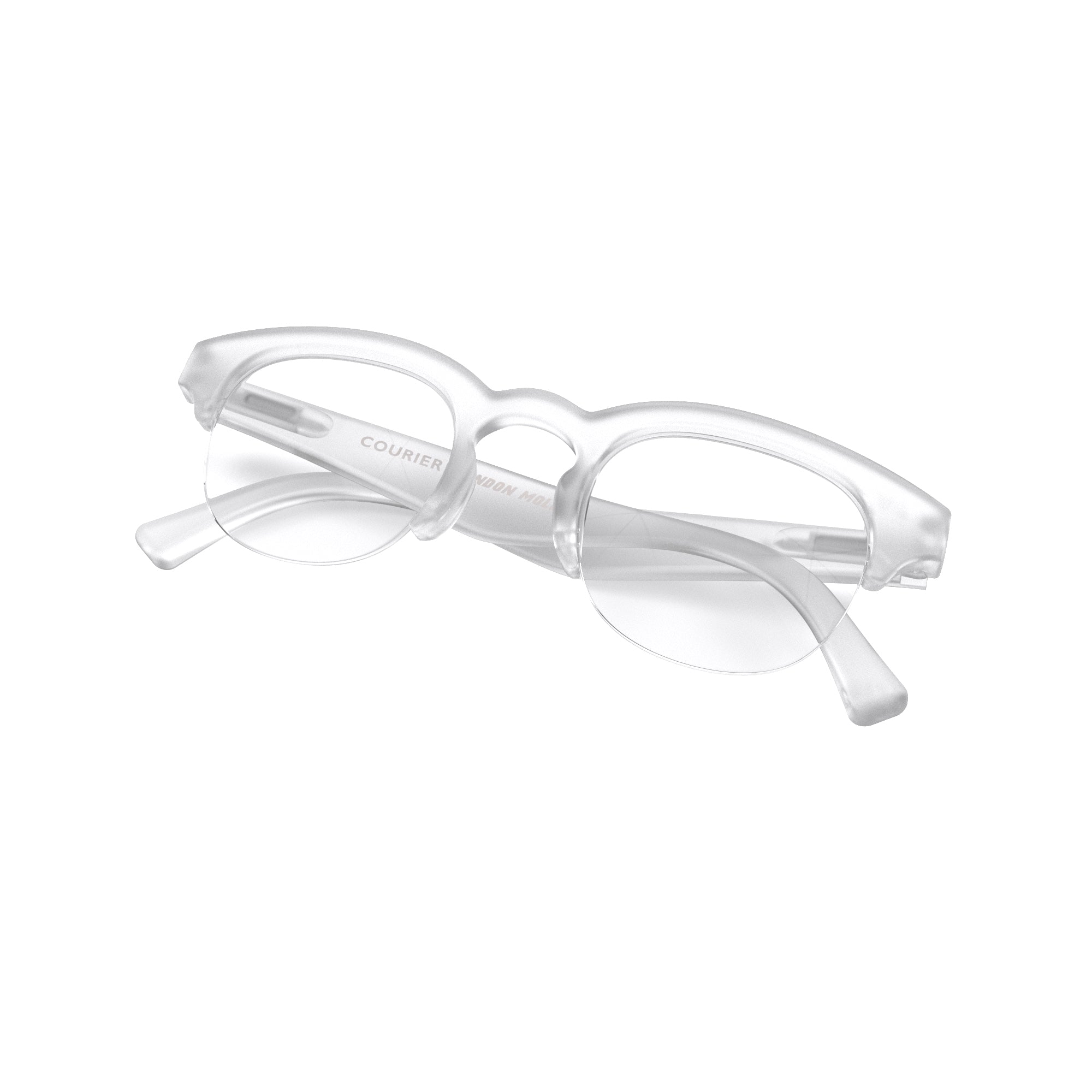 Courier reading glasses in rubberised transparent – London Mole