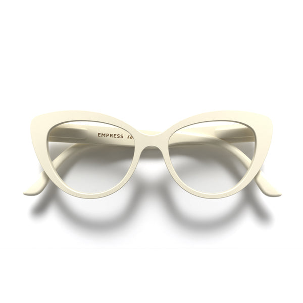 Empress reading glasses in rubberised cream