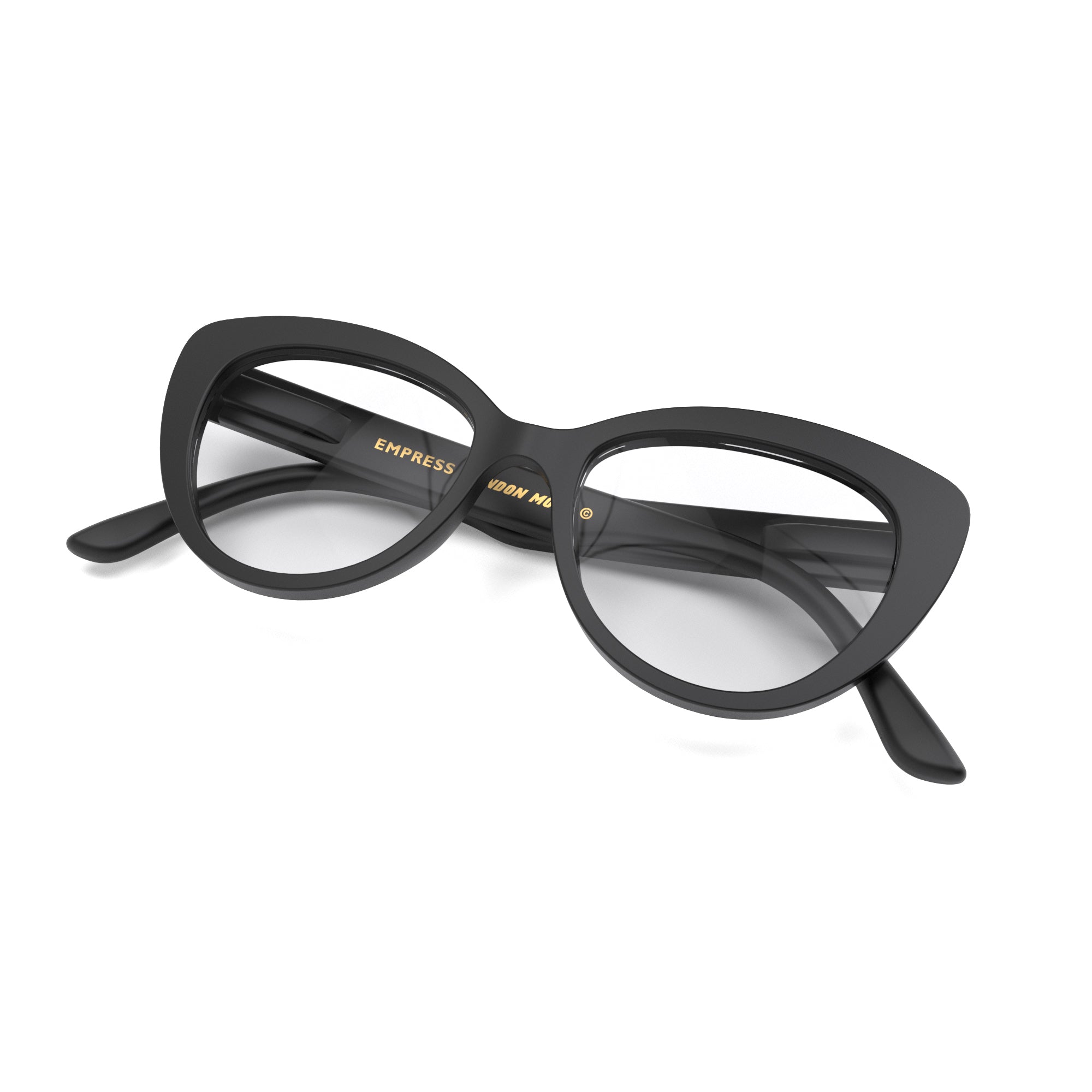 Empress reading glasses in rubberised black – London Mole