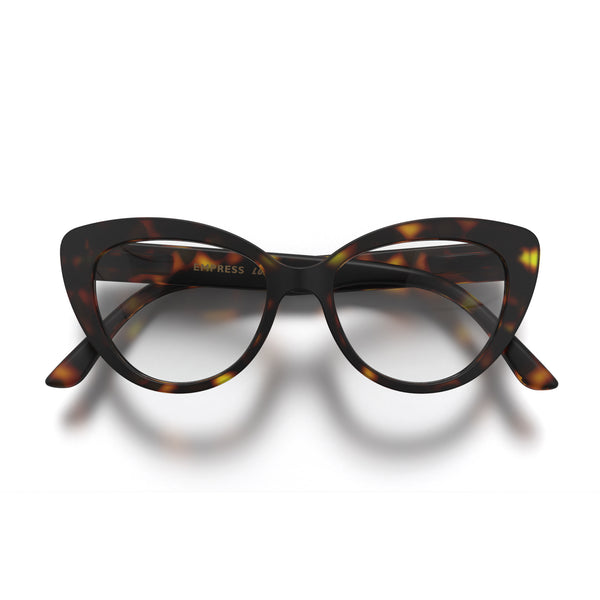 Empress reading glasses in rubberised brown tortoiseshell