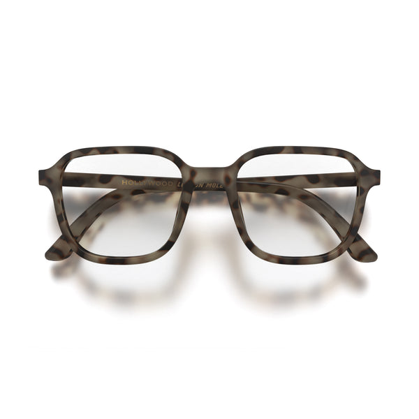 Hollywood reading glasses in matt pale tortoiseshell