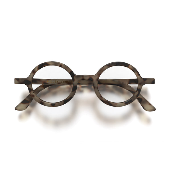 Moley reading glasses in matt pale tortoiseshell