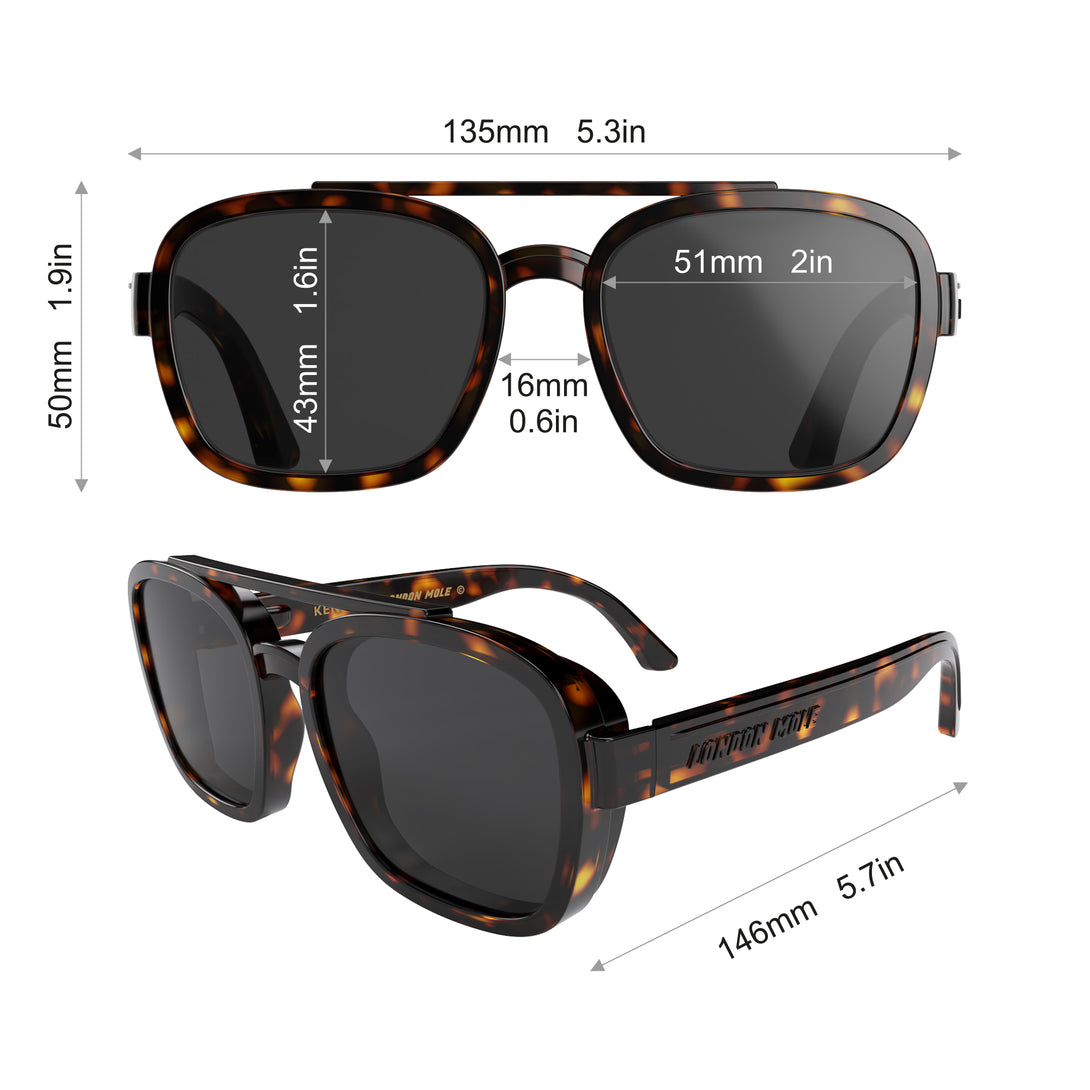 Kennedy sunglasses in gloss tortoiseshell – London Mole