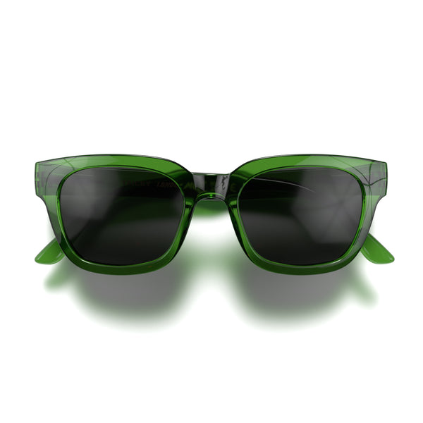 Tricky sunglasses in transparent green