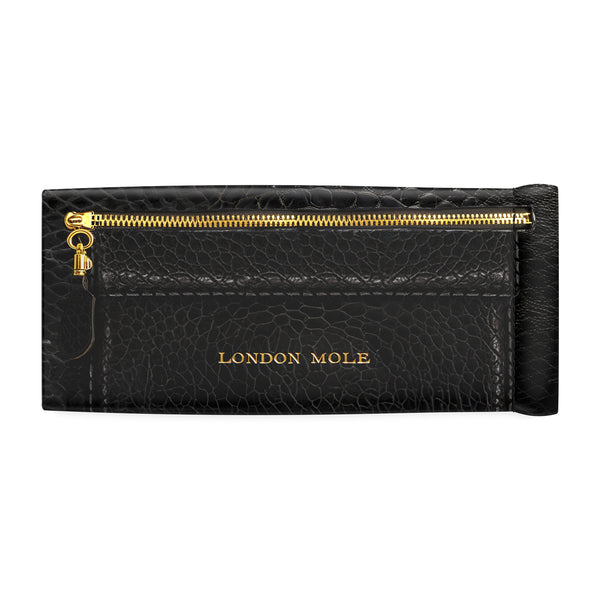 Zipped snake print pouch