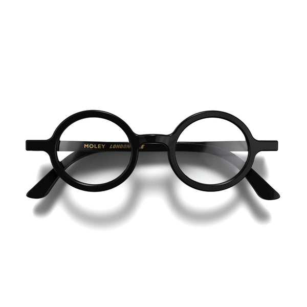 Moley reading glasses in gloss black