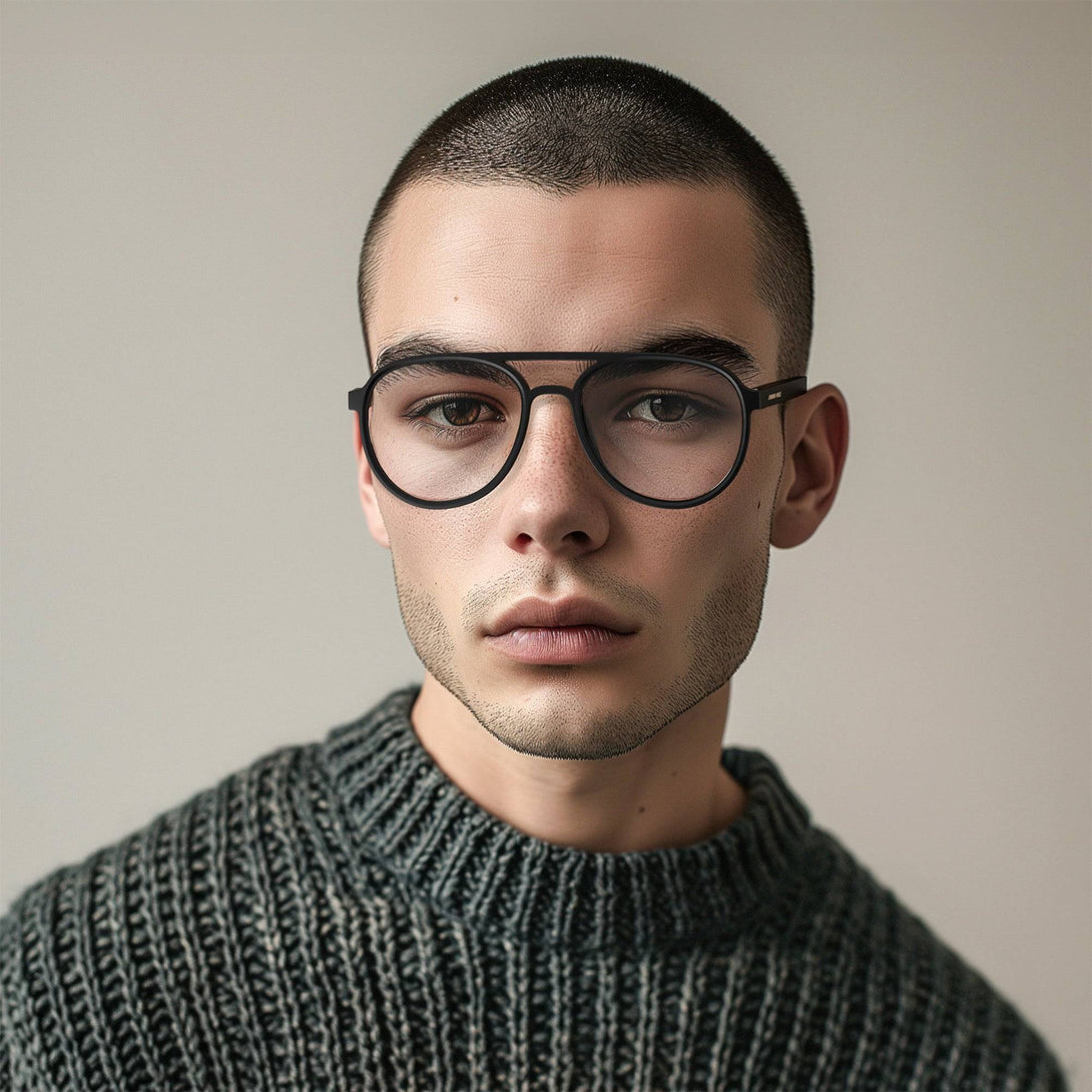 mens aviator reading glasses black