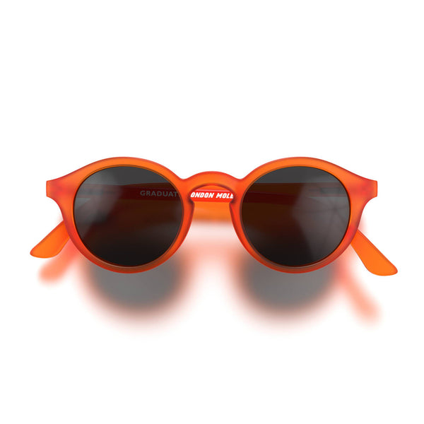 Graduate sunglasses in rubberised fluorescent transparent orange