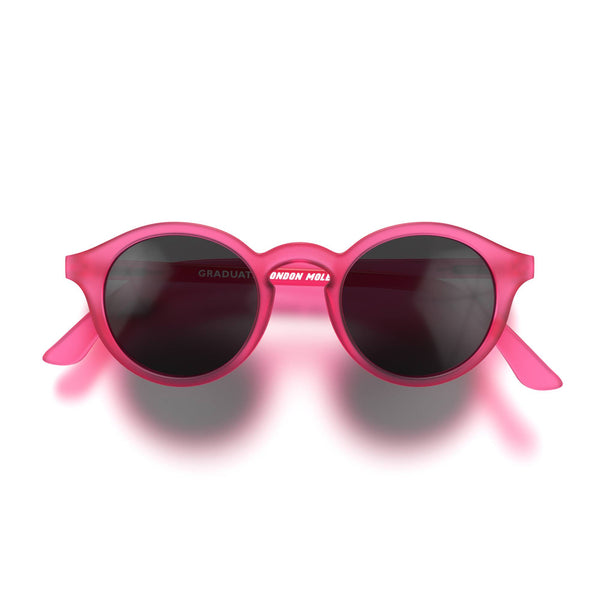 Graduate sunglasses in rubberised fluorescent transparent pink