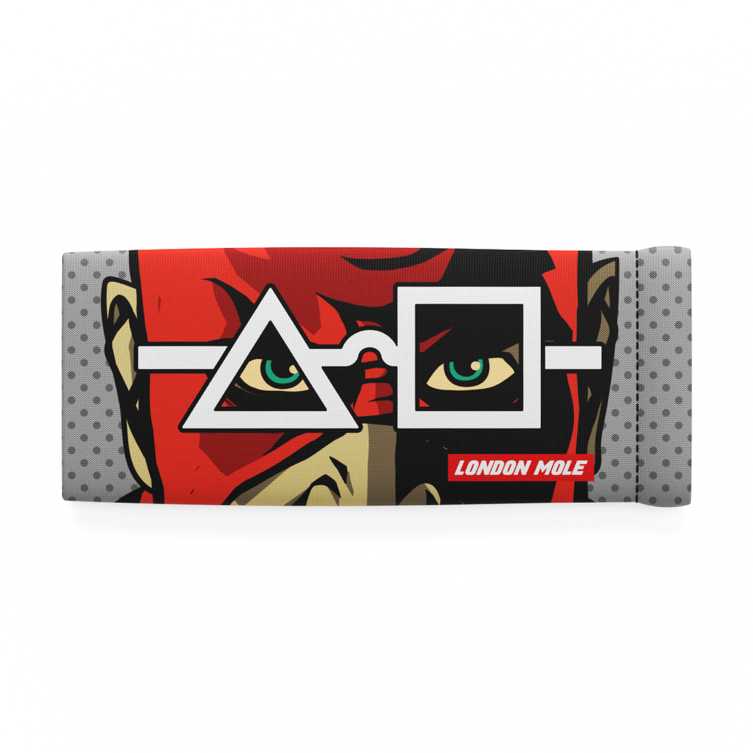 Eagle Eye glasses pouch with male superhero comic strip design – front on - LMP-EAGLE