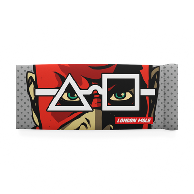 Eagle Eye glasses pouch with male superhero comic strip design – front on - LMP-EAGLE
