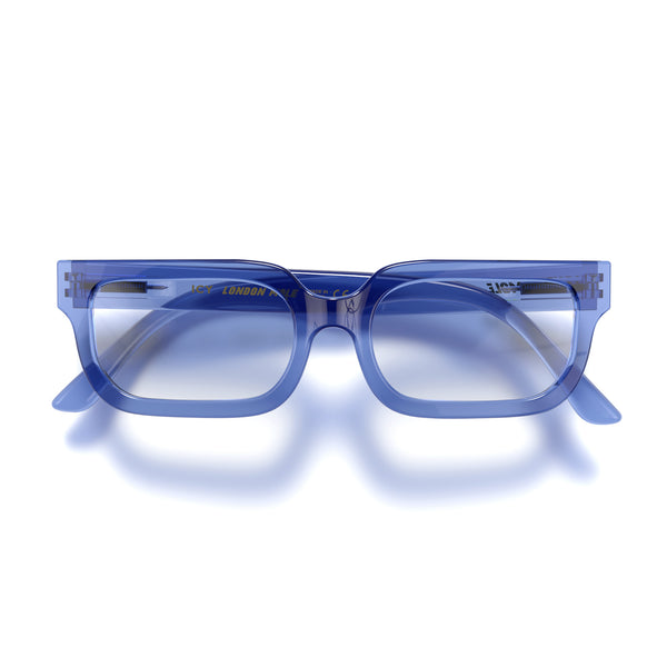 Icy Reading Glasses in Transparent Blue