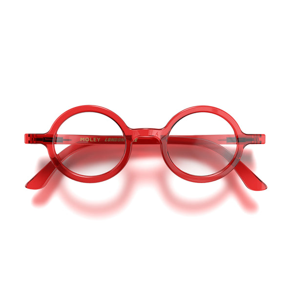 Moley Blue Blocker Glasses in Transparent Red