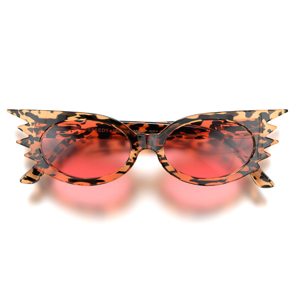 Speedy sunglasses in gloss tortoiseshell with red lenses