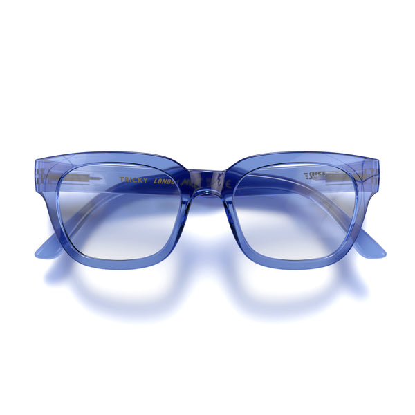 Tricky Reading Glasses in Transparent Blue